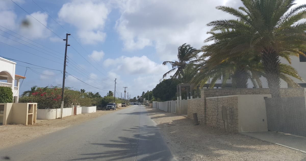 Driving a jeep on an open road through the dry landscape of Bonaire (Photo: DanielleJWiki, CC BY-SA 4.0, via Wikimedia Commons)