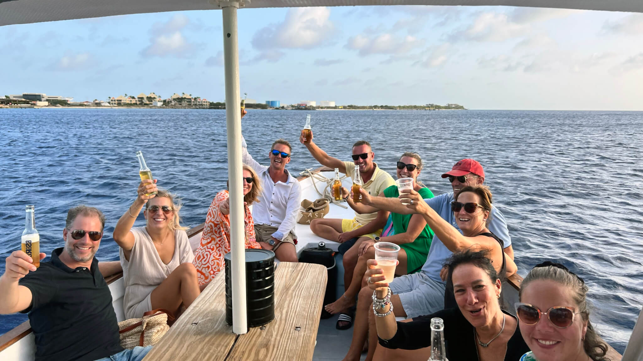 Snorkel stop near Klein Bonaire on a private boat charter